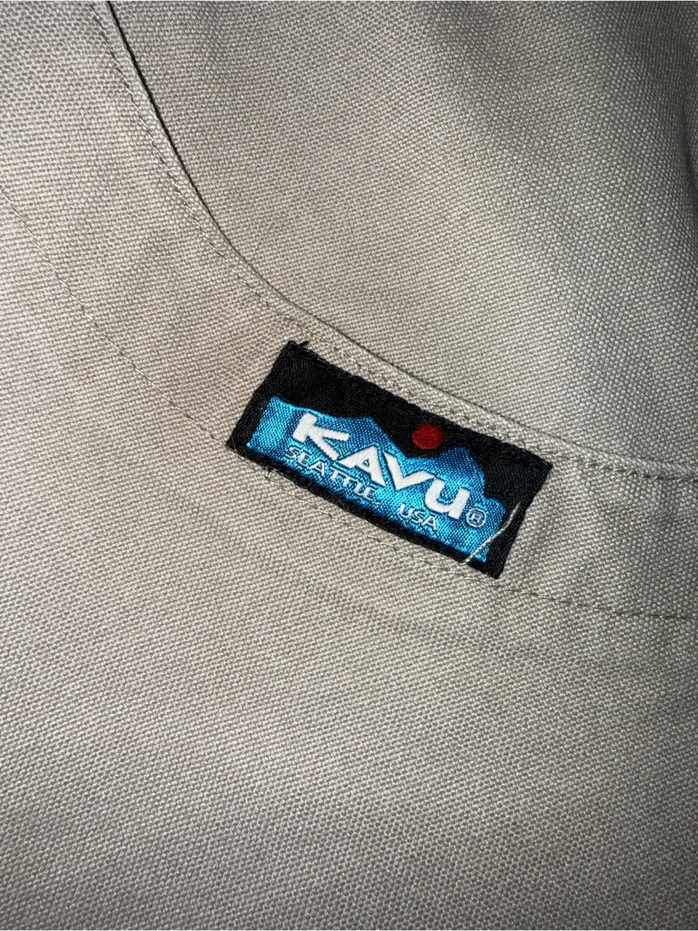 Kavu Chili Lite Belted Cotton Shorts Hiking Outdoors Climbing Beige Tan Mens L